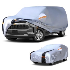 Cotryvox Large SUV Car Cover for Chevy Suburban 100% Waterproof All Weather, Heavy Duty Outdoor Full Exterior Covers Rain Sun Wind UV Hail Protection.