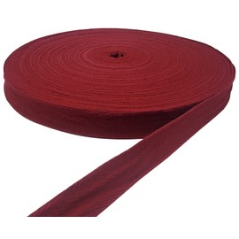 50 Yards Herringbone Weaving tape, Natural Webbing Bias Binding ribbon for Sewing in Cotton Twill (Wine, 1in)