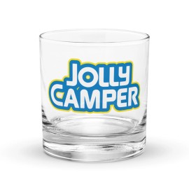 GoWesty Jolly Camper Camp Outdoor Hike Funny Parody Bar Alcohol Rocks Glass Rancher