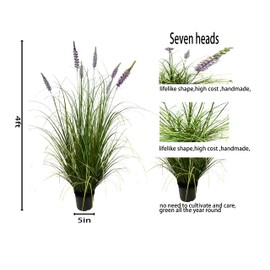 AfanD Artificial Plant 5ft(2pack) Tall Artificial Lavender Plant,Faux Plants Indoor Home Decorative Artificial Plants & Flowers in Pot Fake Plant, House Plant Indoor