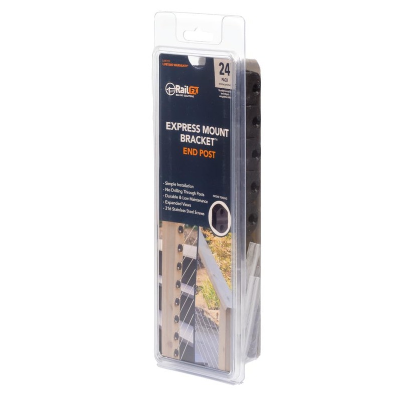 RailFX RFXFMCEFKIT-42, Express Mount EndPost Bracket, 24 Pack, DIY Friendly