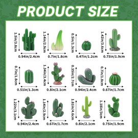 Hanycon 36PCS Miniature Cactus Figurines Mini Artificial Cactus Resin Succulent Plant for Fairy Garden DIY Garden Plant Pot