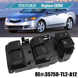 35750-TL2-A12 Power Window Switch Front Driver Side, Fit for 2009 2010 2011 2012 2013 2014 Honda Acura TSX, Replace OEM# 35750TL2A12