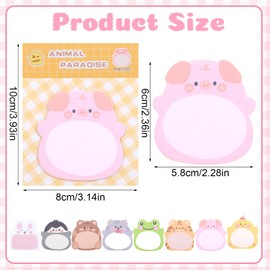 YUXIANLB 16pcs Cute Sticky Notes, Cartoon Sticky Notes Animals Shape Markers Flags Self-Stick Memo Pads, Cute Notepads Sticky Note Pads, Fun Sticky Notes for Office Home Students Roommates Tab