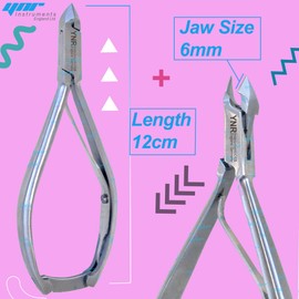 YNR Stainless Steel Cuticle Cutters Cuticle nippers Cuticle Scissors for Manicure Pedicure Sharp 6mm Blade for Cuticle Removal, Nail Scissors, Manicure Nail Tools, Nail tech Supplies Cuticle Set
