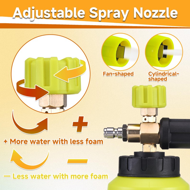 M MINGLE High Pressure Washer Gun with Foam Cannon, Foam