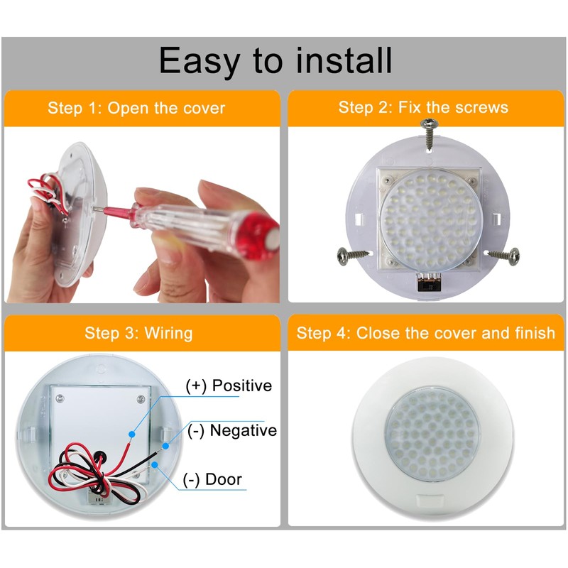 Raycharm 5.6 Inch Round LED Interior Ceiling Dome Light, 330LM