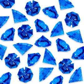 Acrylic Colorful Round Treasure Gemstones for Table Scatter, Vase Fillers, Event, Wedding, Arts & Crafts, Birthday Decorations Favor (36 Pieces) by Super Z Outlet (Royal Blue)