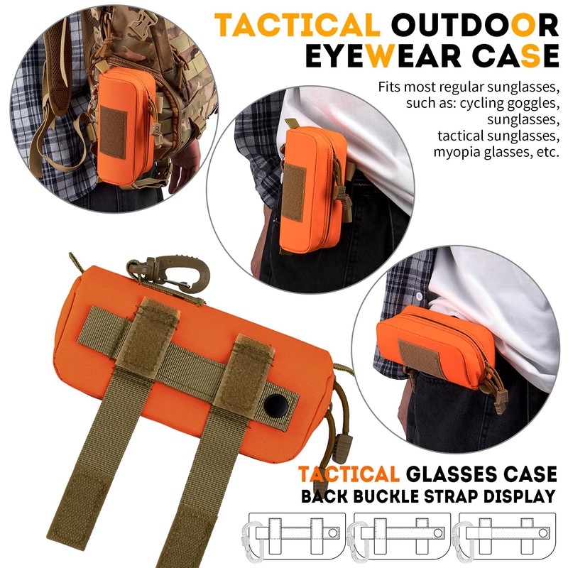 bvya Tactical Molle Sunglasses Case Anti-Shock Semi-hard Clamshell Extra Large