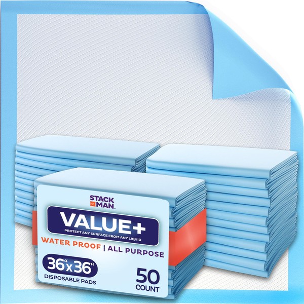 Chucks Pads Disposable 36 x 36 Underpads [50-Pack] Incontinence Chux