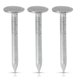 (250 Pack) 1-1/4-Inch Galvanized Roofing Nails Professional Grade - Used to fasten roofing felt, asphalt singles & insulation board (250)
