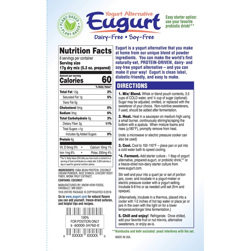 "Better Than Yogurt" Make At Home Mix (Dairy and Soy