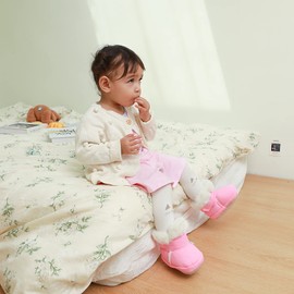 LACOFIA Baby Girls Booties Infant Winter Crib Shoes Anti-Slip Soft Sole Slipper Boots Pink 0-6 Months