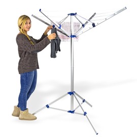 DEMA Nizza Mobile Rotary Airer - Practical, Folding Rotary Airer for the Garden, Patio & Balcony