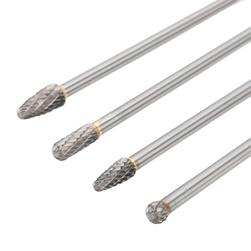 4pcs 6mm Tungsten Steel Carbide Rotary Burr Set Fits Rotary