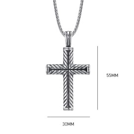 SURALIN Men's Stainless Steel Cross Necklace, Necklace with Cross, Stainless Steel