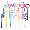 12 Pcs Colorful Curly Straws - Reusable Party Straws for