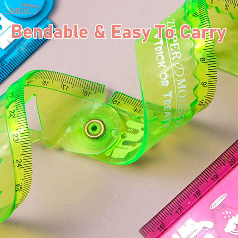 6PCS Folding Ruler, 12 inch Foldable Ruler Clear, Flexible Ruler