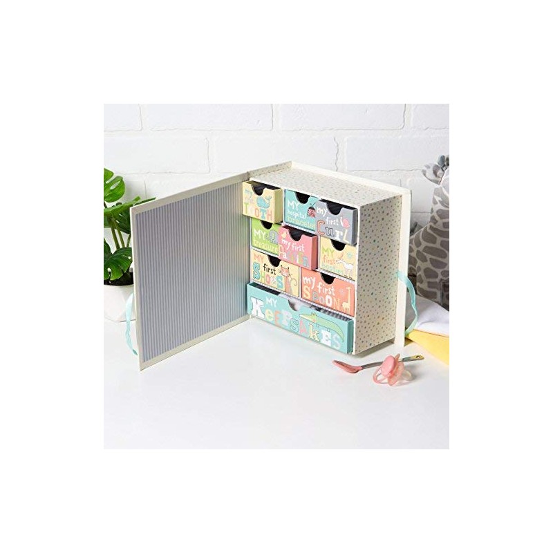 Baby Milestone Keepsake Storage Box: Track Treasured Memories - A
