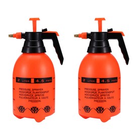 JoyTube - Pulverizador de bomba de jardín de 68 onzas/0.5 galones, boquilla ajustable de latón de gran capacidad para agua, malezas, flores, plantas, señor, césped, hogar, limpieza, lavado, 2 L, color naranja