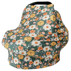Baby Car Seat Covers- Multi-use Carseat Canopy for Babies, Stretchy Infant Carseat Cover Boy, Shower Gifts for Unisex Boys and Girls(Floral)