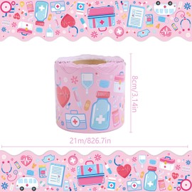 Wxiben School Nurse Office Decorations - 69 Feet Healthcare Workers Bulletin Board Borders for Medical Office, Nursing Classroom Bulletin Board Decorations, Nurse Day Party Decor Supplies