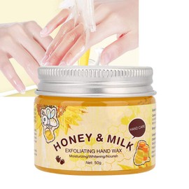 Mascarilla para Manos, 50 G Leche Miel Exfoliante Hidratante Mascarilla para el Cuidado de las Manos Cera para Manos Mascarilla Despegable Suave Piel Sedosa Hidratante Nutrir Cera para Manos Exfoliant