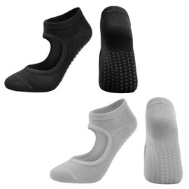 iTYOOS 4 PCS Yoga Socks for Women Pilates Socks for Women Dance Barre Socks Non Slip Special for Pilates Gym Socks Fall Prevention Grip Socks