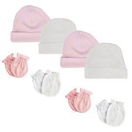 UD_Baby Girls Cap And Infant Mittens - 8 Pc Set Nc_0257