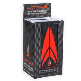 Lotus 50 Pack Travel Pouch Cigar Bag Ziplock Humidor Humidifier, Red, Black
