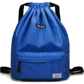 Peicees - Mochila deportiva impermeable con cordón para hombres y mujeres (azul cielo)