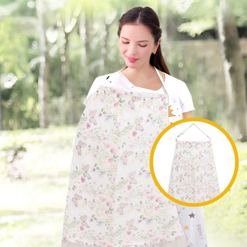 GXGM Muslin Nursing Cover for Babies Breathable 100% Cotton Nursing