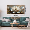 aburaeart Lotus Canvas Wall Art for Living Room - White