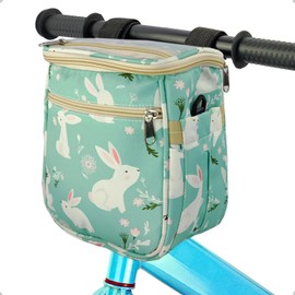Kids Bike Basket, Bike Handlebar Bag Organizer for Girls & Boys, Children's Front Bike Decoration Accessory, Waterproof Fabric Bike Basket Fits Most Children's Bike, Balance Bike, Scooter, Tricycle