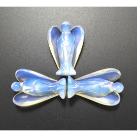 Mina Heal Set of 3 Pocket Guardian Angel Figurines Made of Opalite Stone Representing Peace and Harmony, 3 for 2 Value Pack