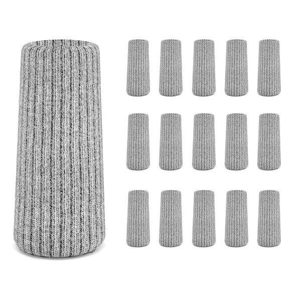 16 Pcs Grey Premium Chair Leg Socks Protectors for Hardwood