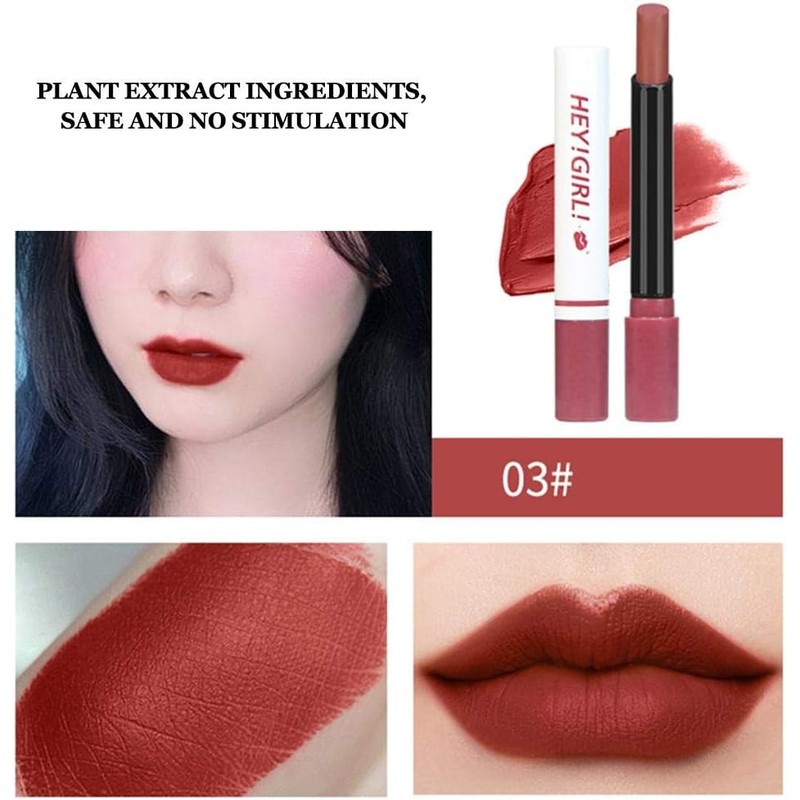 4pcs/set Lipstick Pack Set, Forma de Cigarrillo Mate de Larga
