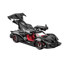 Toy Car Model IE 1/24 Black Alloy Collectible Diecast Vehicles with Lights and Sounds