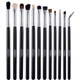 Eye Makeup Brush Set by Impora London. Includes - Eyeshadow Brushes, Blending Brush, Crease Brush, Eyeliner Brush & more [12 Brushes].