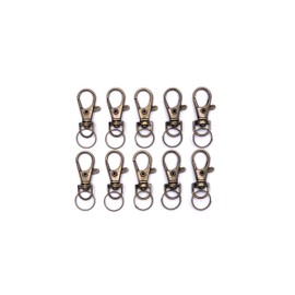 Hywei Metal Swivel Lobster Claw Clasp Antique Bronze Lobster Claw Small Trigger Snaps Hook with 50pcs 360° Swivel Lobster Hooks and Small Key Ring for Jewelry Making 1/2 inch Brass