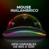 EGTMA 10 Piezas Mouse Inalambrico Recargable Silencioso Rgb Color