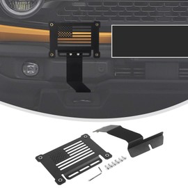 Linskip Front License Plate Bracket for Ford Bronco Standard Plastic Bumper 2024 2023 2022 2021, License Plate Frame Holder Hanging Kits Compatible with Big Bend, Outer Banks, Wildtrak