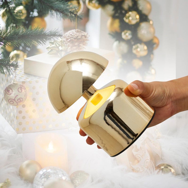 Modern Cordless Mushroom Small Table Lamp Touch LED Lamp, 3-Way