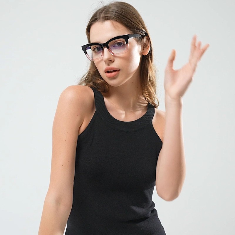 Hubeye 2 Pack Retro Oversized Blue Light Filter Glasses Square