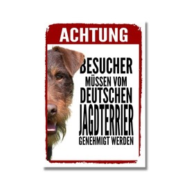 German Hunting Terrier Approval Dog Sign Saying Door Sign Dog Sign Warning Sign