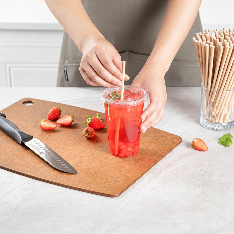 Restaurantware-Basic Nature 7.8 Inch Bendable Paper Straws, 100 Count Sustainable