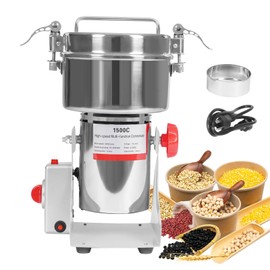 JAYGOVAN 1000g Grain Mill Grinder Electric Stainless Steel Grain Grinder 4100W Commercial Spice Grinders High-Speed Pulverizer Powder Machine for Dry Grains Spices Cereals Coffee Corn Pepper
