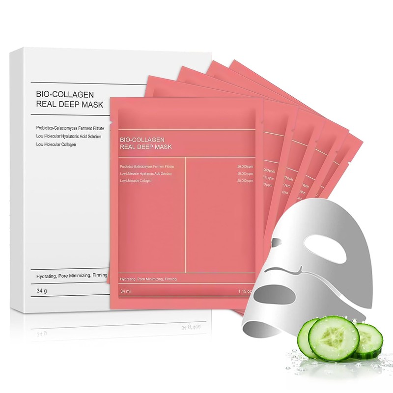 Mascarillas Faciales Coreanas de Colágeno, 5pcs