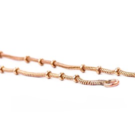 Windalf Delicate Maya Necklace 45 cm Necklace with Small Balls Bronze, Fabric jewellery bag