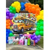 Welcome Back to School Backdrop 6x4FT Cartoon Yellow School Bus
